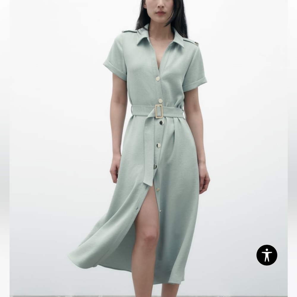 Women ZARA BELTED SHIRTDRESS